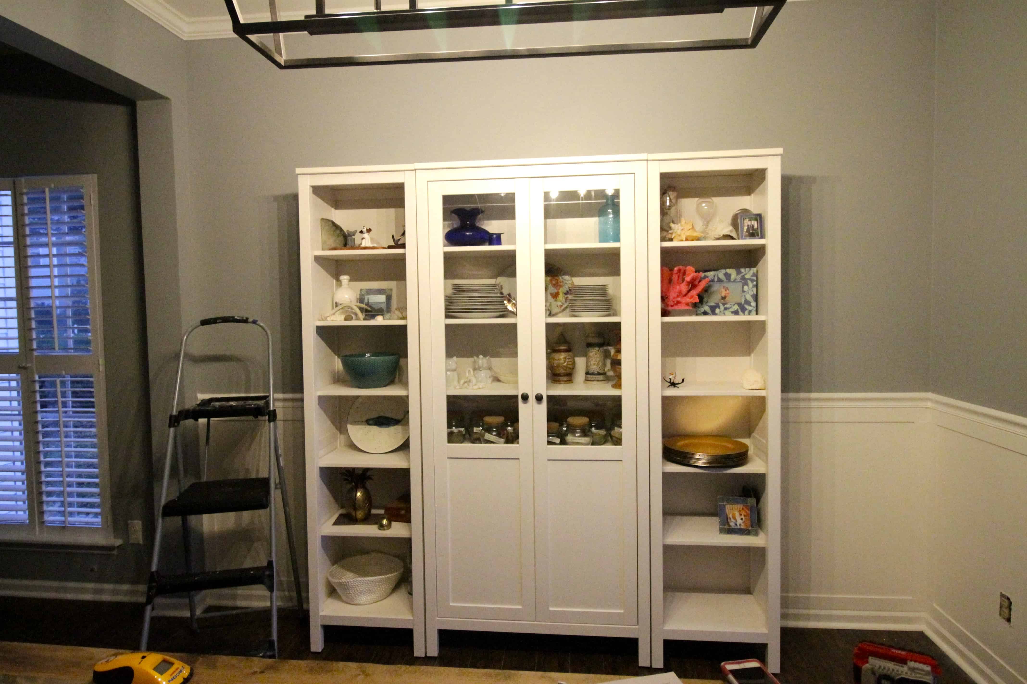 Our New China Cabinet Set Up Ikea Hemnes Glass Door Cabinet