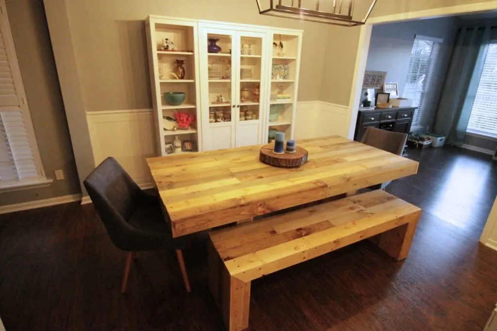 DIY Knock Off Faux Reclaimed Wood Emmerson West Elm Dining Room Table - Charleston Crafted