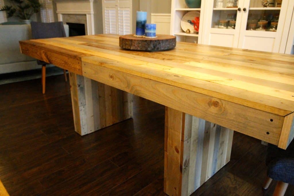 DIY Knock Off Faux Reclaimed Wood Emmerson West Elm Dining Room Table - Charleston Crafted