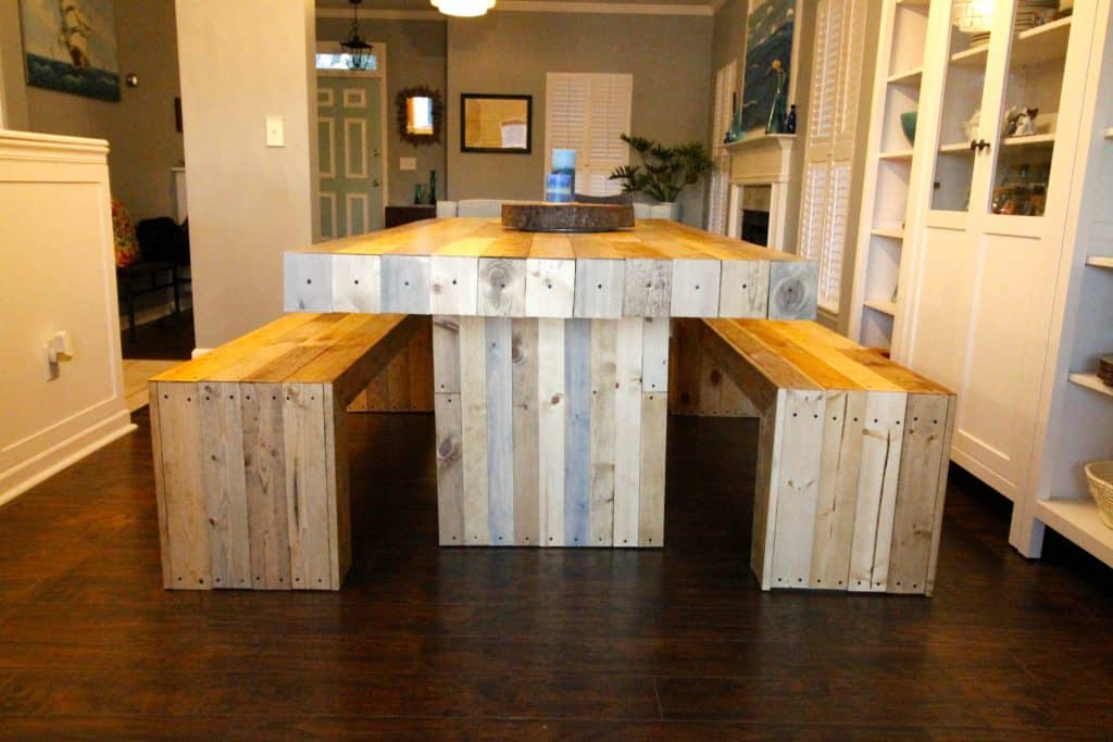 DIY Knock Off Faux Reclaimed Wood Emmerson West Elm Dining Room Table - Charleston Crafted