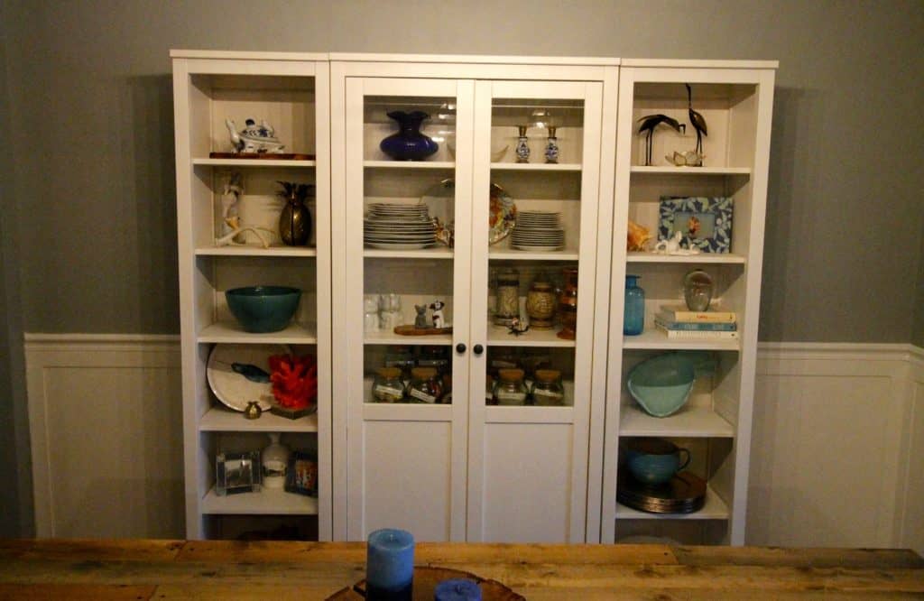 Our New China Cabinet Set Up - IKEA Hemnes Glass Door Cabinet - Charleston Crafted