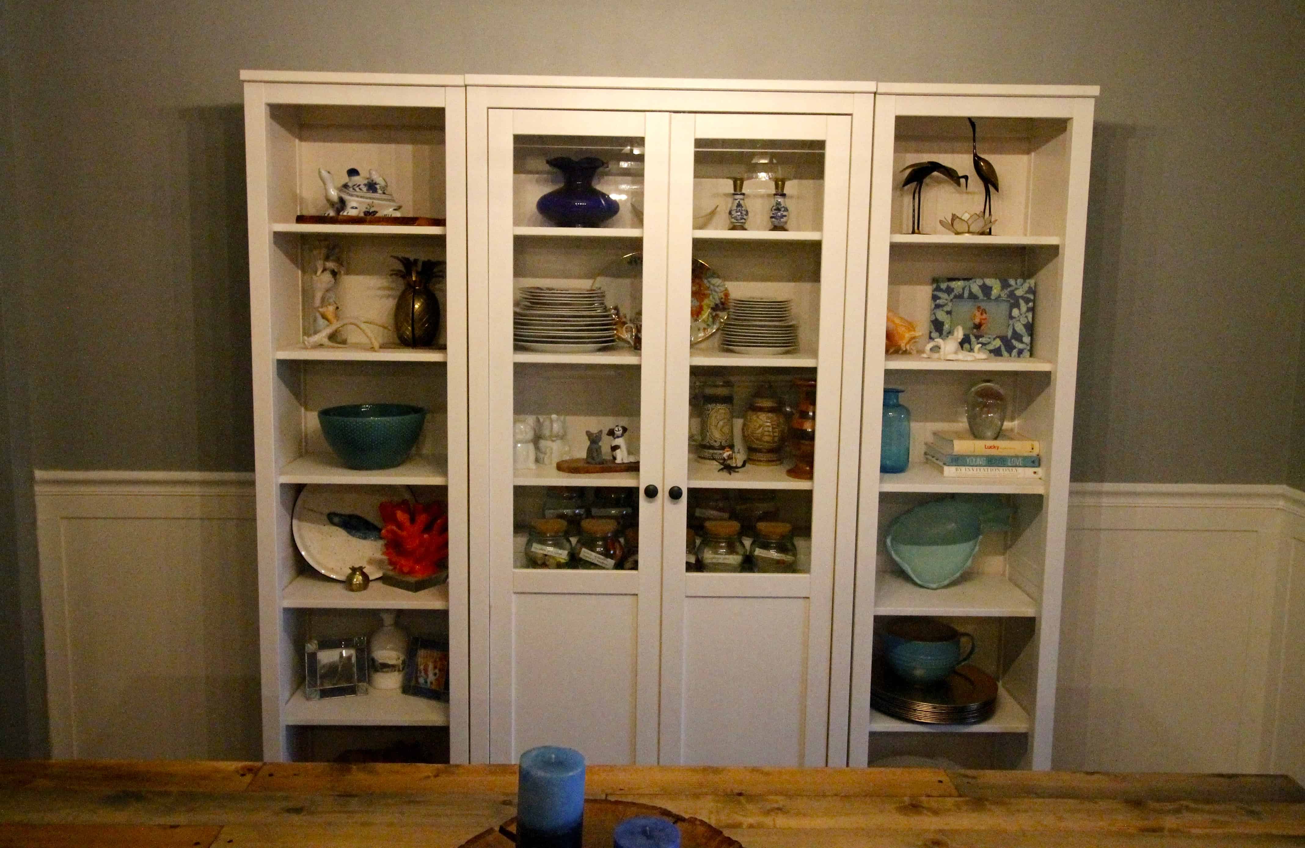 Our New China Cabinet Set Up Ikea Hemnes Glass Door Cabinet