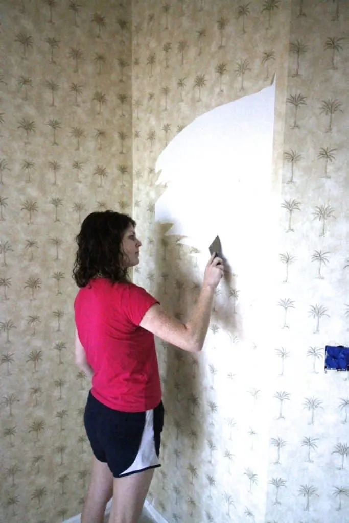 Our Experience Removing Wallpaper - How to DIY Remove Wall Paper - Charleston Crafted