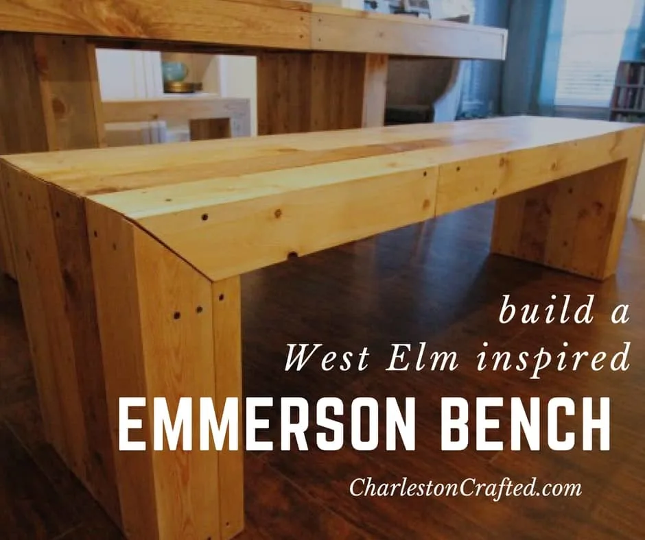 DIY Knock Off Faux Reclaimed Wood Emmerson West Elm Benches - Charleston Crafted