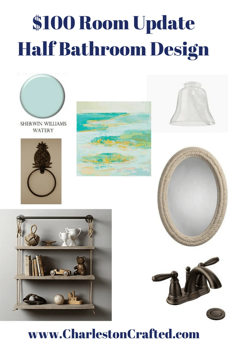 Half Bathroom Mood Board Design - Charleston Crafted