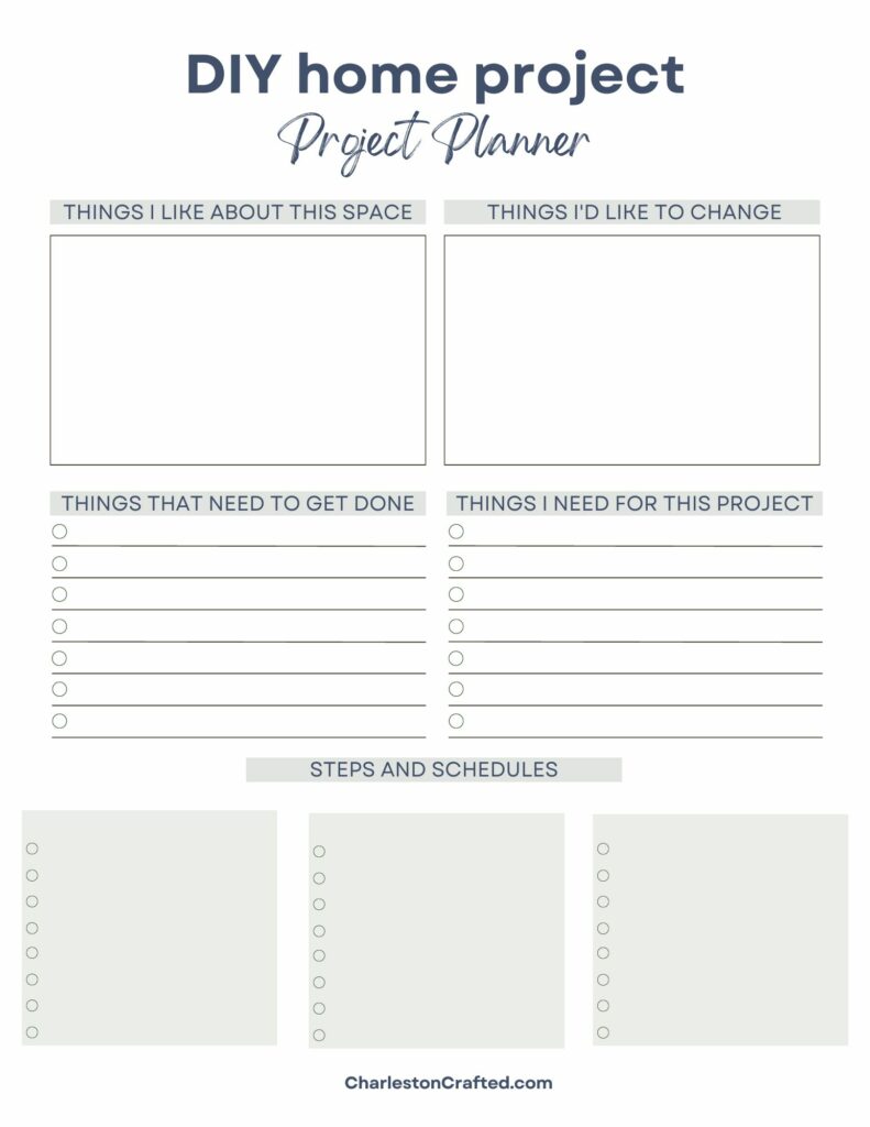 Home Project Planner Printable