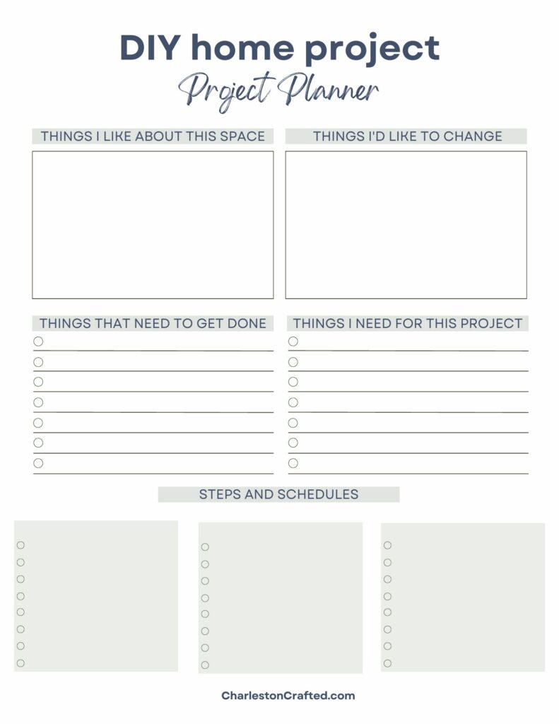 Home Project Planner Printable