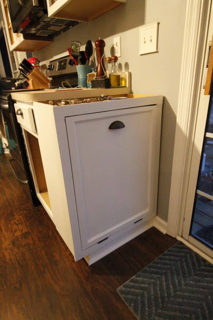 Turning a Cabinet into a Pull Out Trash Can - Charleston Crafted