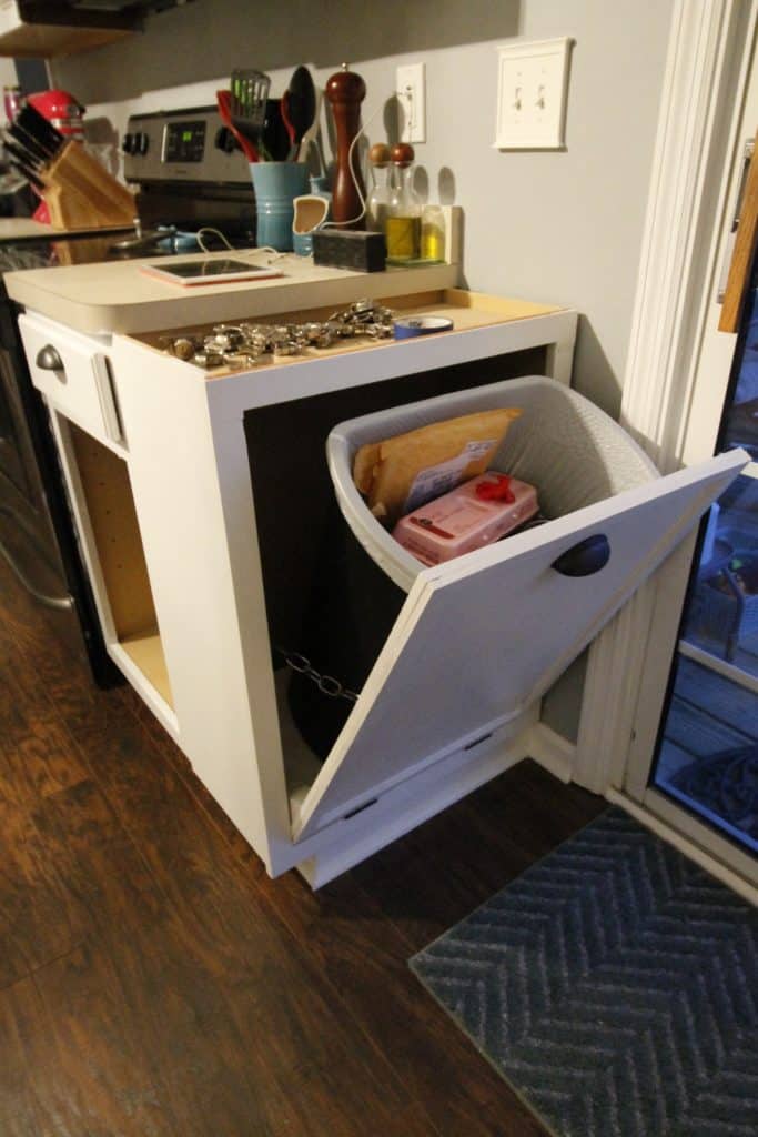 Turning a Cabinet into a Pull Out Trash Can - Charleston Crafted