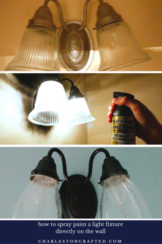 How to Update a light fixture with spray paint - charleston crafted