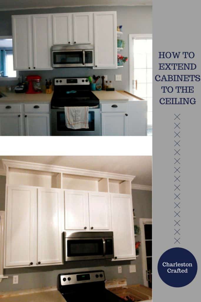 How to extend kitchen cabinets to the ceiling - Charleston Crafted