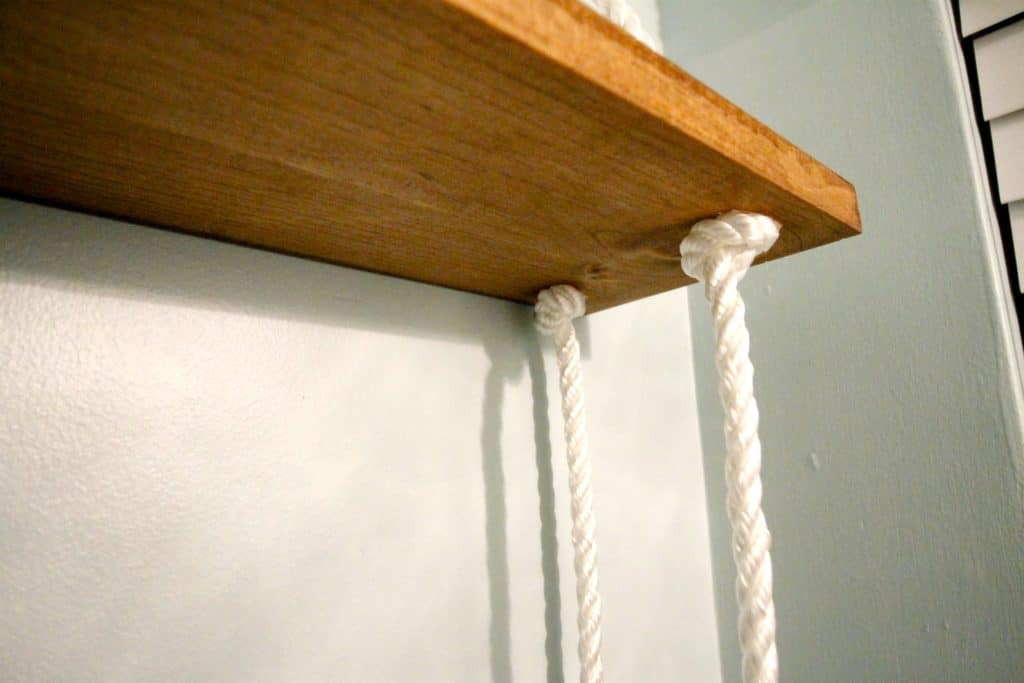 DIY Nautical Rope Shelving Tutorial - Charleston Crafted