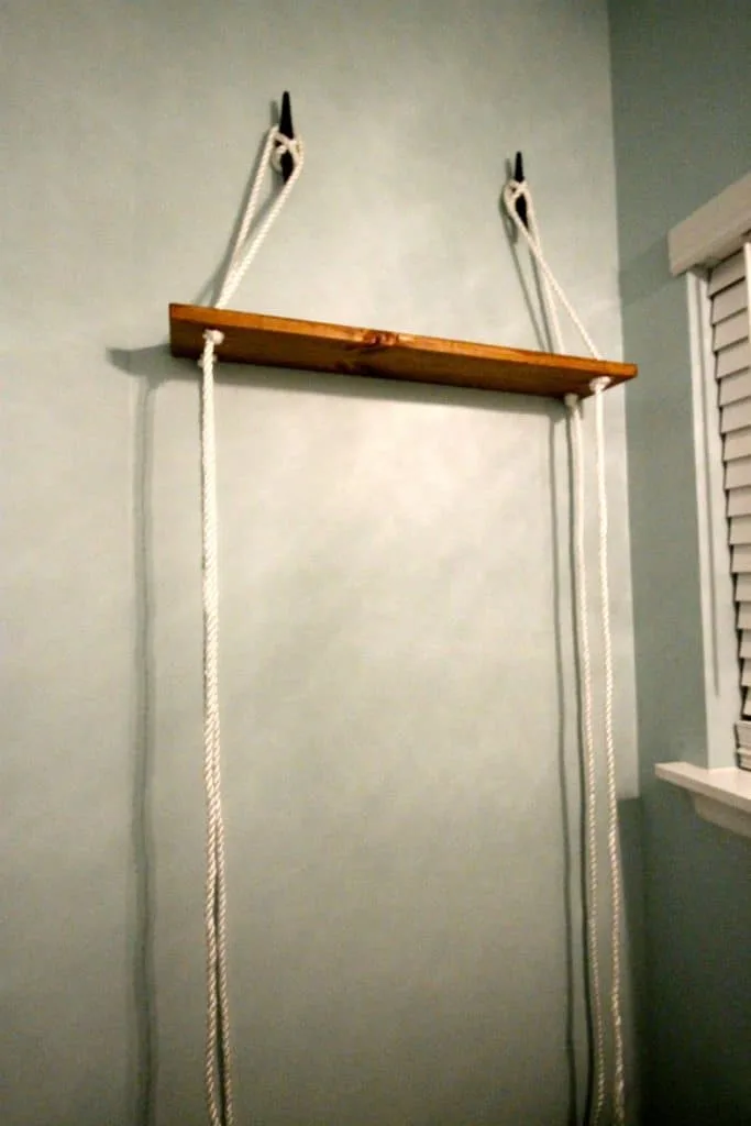 DIY Nautical Rope Shelving Tutorial - Charleston Crafted