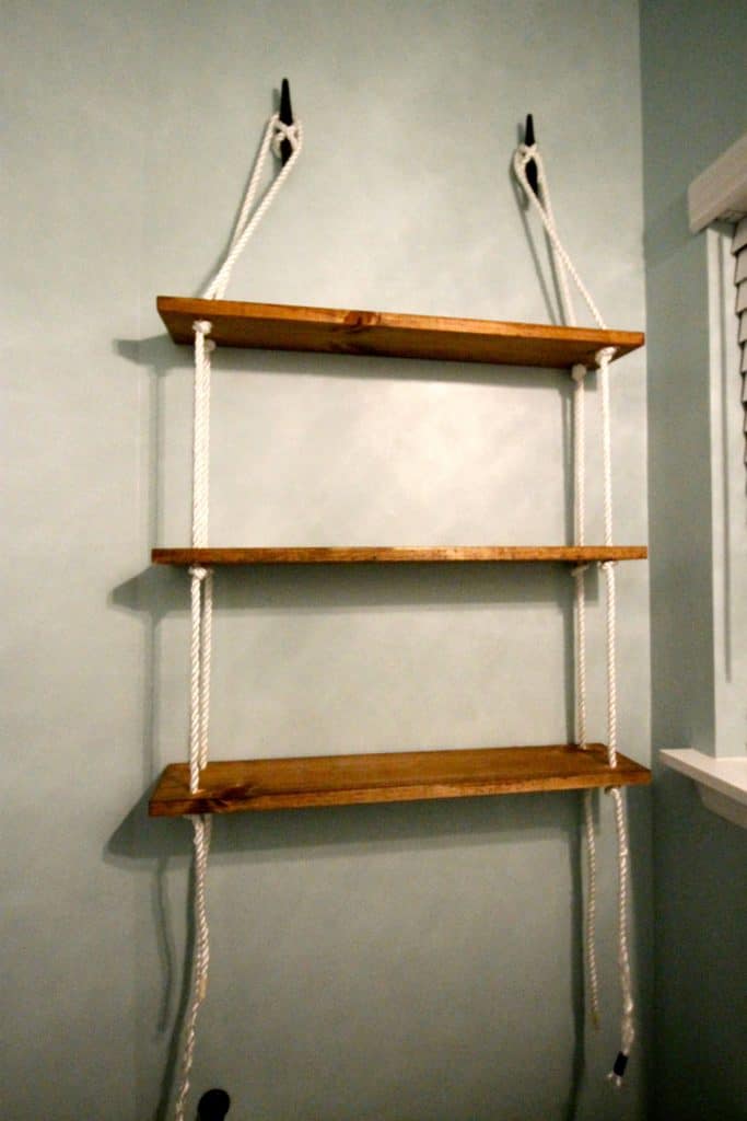 DIY Nautical Rope Shelving Tutorial - Charleston Crafted