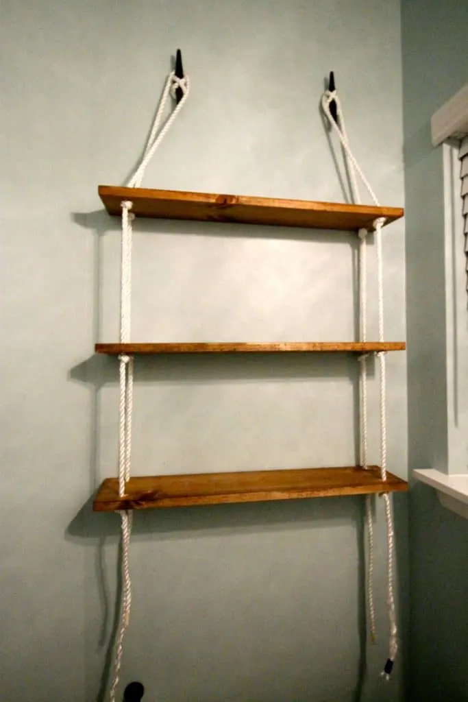 DIY Nautical Rope Shelving Tutorial - Charleston Crafted