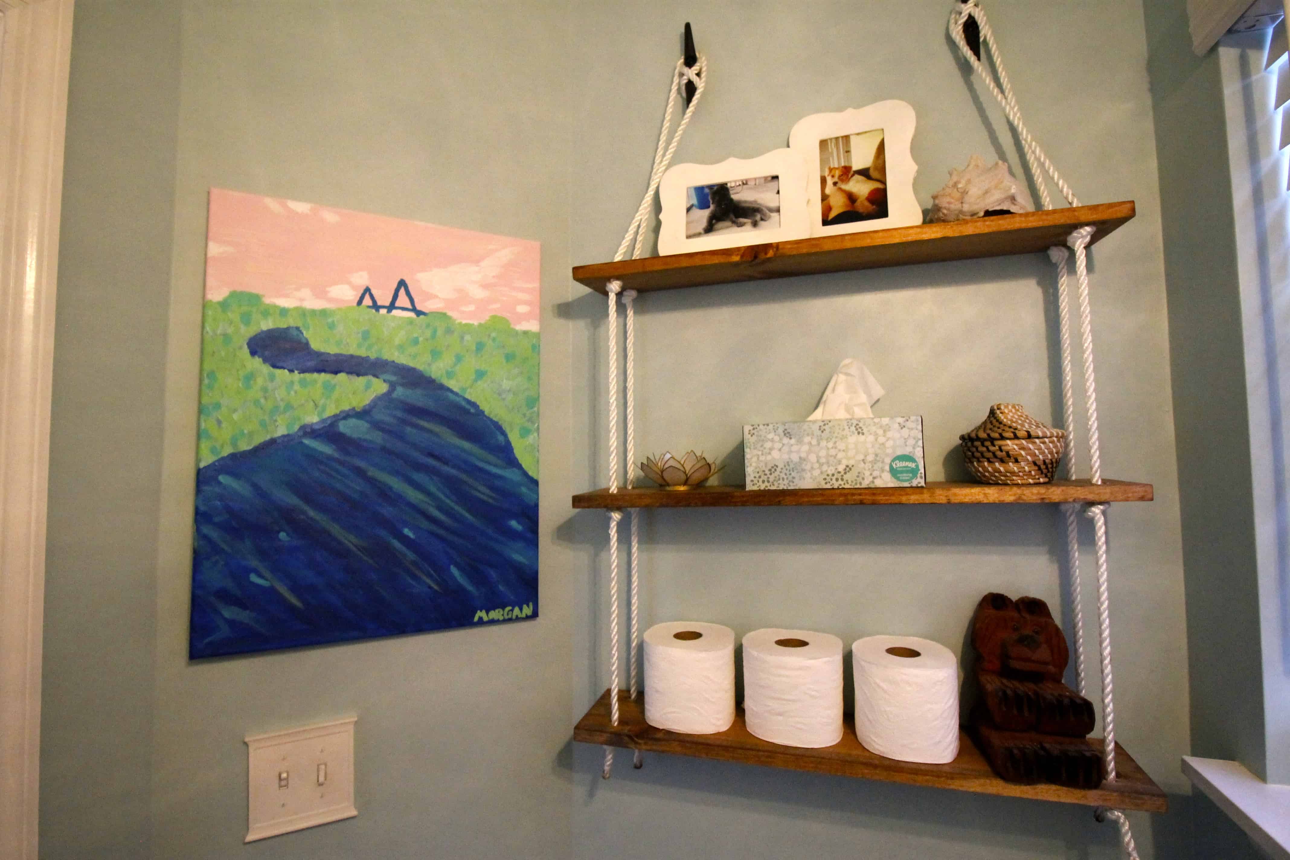 DIY Nautical Rope Shelving Tutorial for the $100 Room Challenge