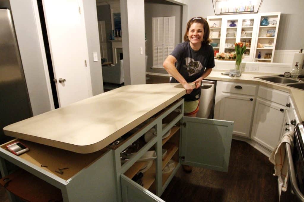 How to Remove Old Laminate Countertops & Backsplash Without Damaging the Cabinets - Charleston Crafted