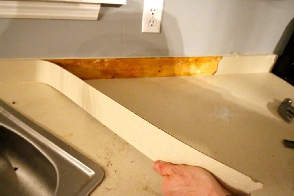 How to Remove Old Laminate Countertops & Backsplash Without Damaging the Cabinets - Charleston Crafted