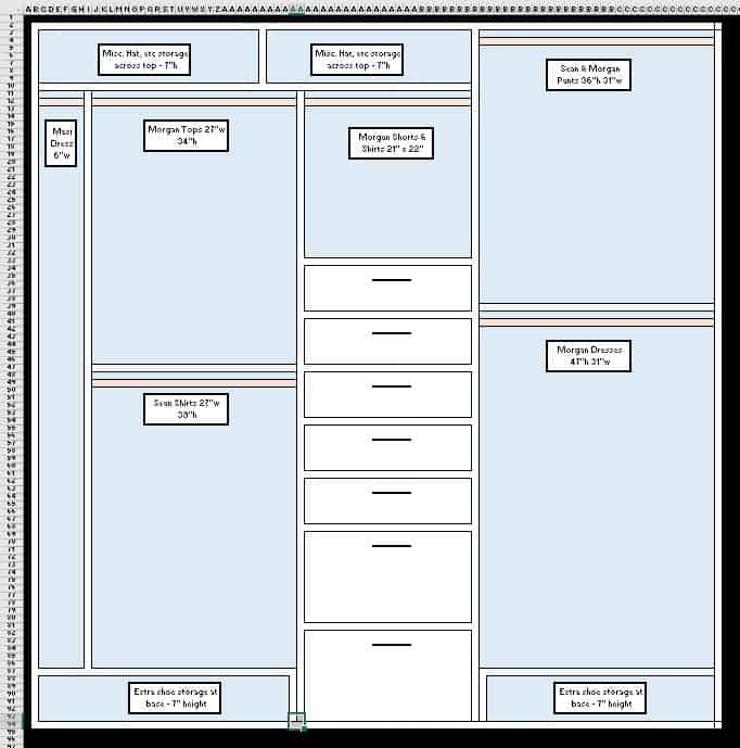 ORC: How to Design a Closet Organization System in Microsoft Excel - Charleston Crafted