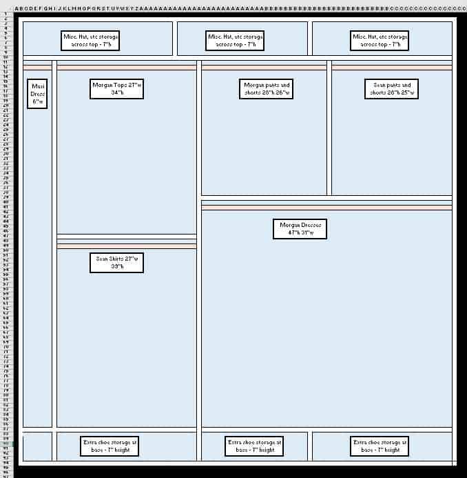 ORC: How to Design a Closet Organization System in Microsoft Excel - Charleston Crafted