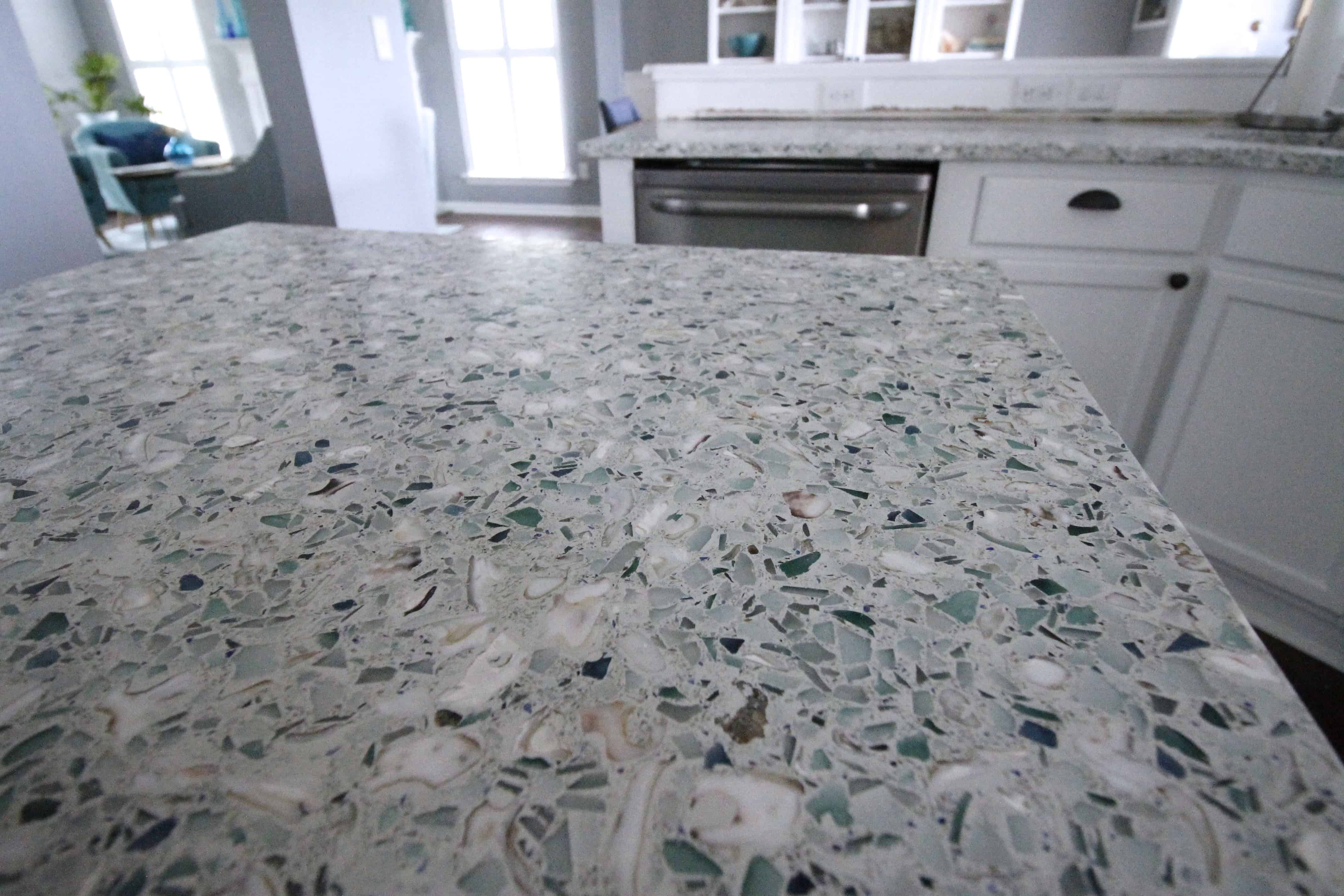 Recycled Glass Counter Tops, Diy Sea Glass Countertop