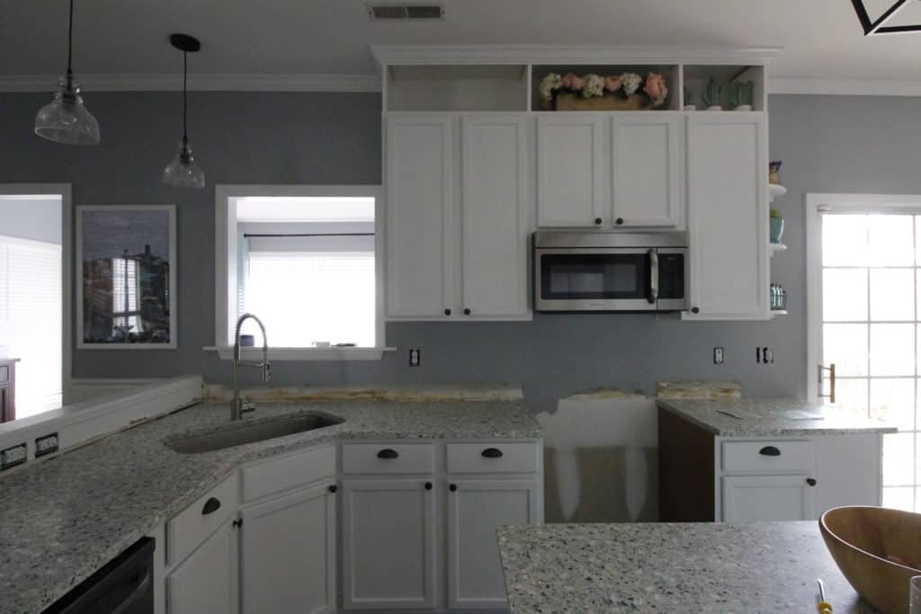 How to Hang a Tile Bar Glass Subway Tile Kitchen Backsplash - Charleston Crafted