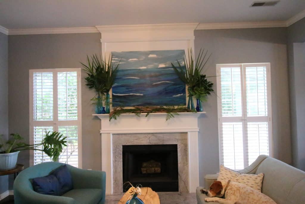 Tropical Summer Palm Leaf Mantel - Charleston Crafted