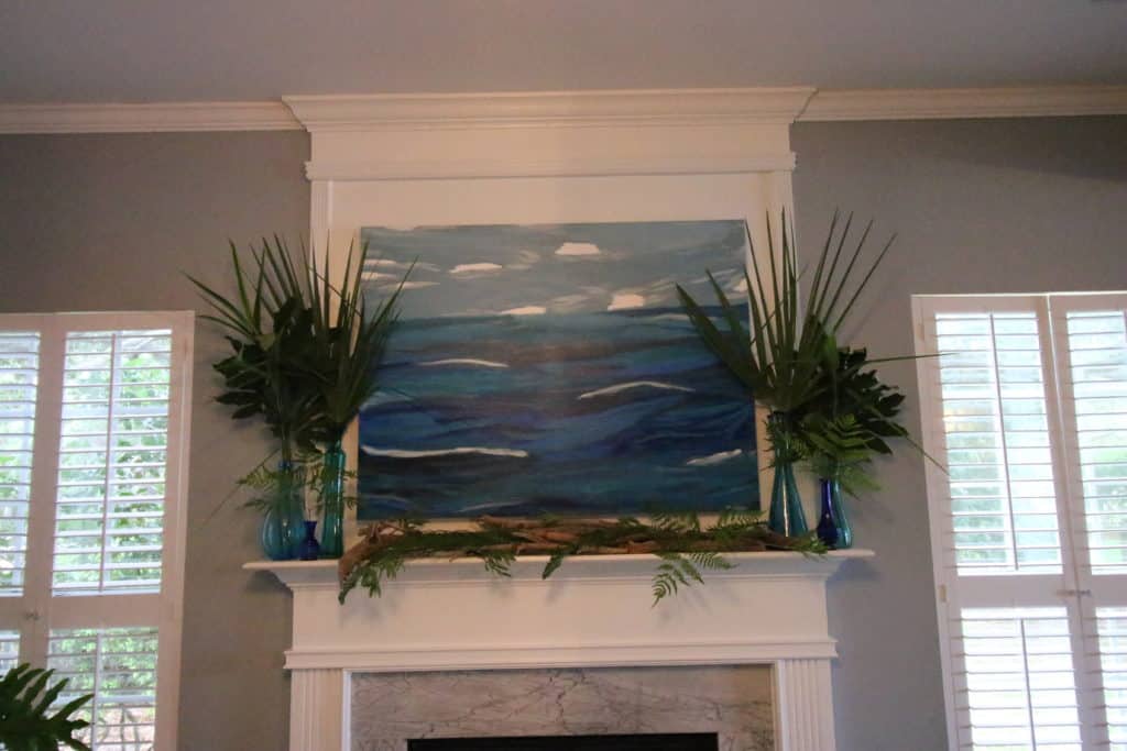 Tropical Summer Palm Leaf Mantel - Charleston Crafted