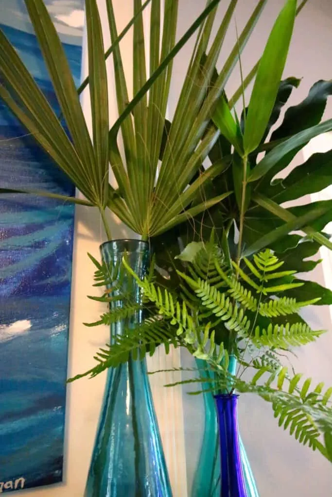 Tropical Summer Palm Leaf Mantel - Charleston Crafted