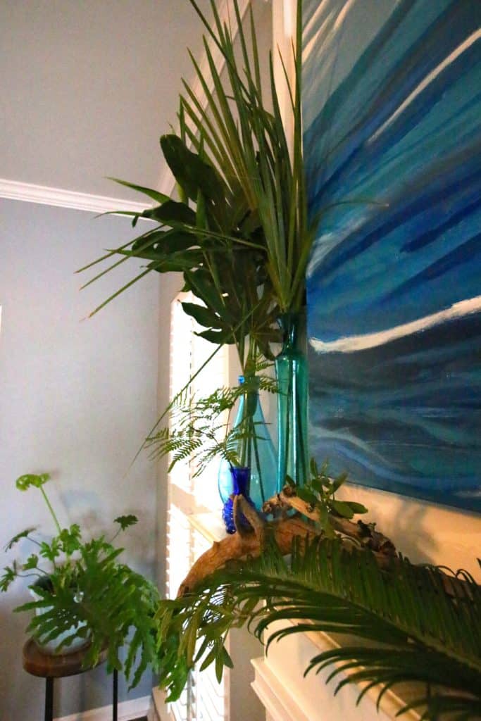 Tropical Summer Palm Leaf Mantel - Charleston Crafted