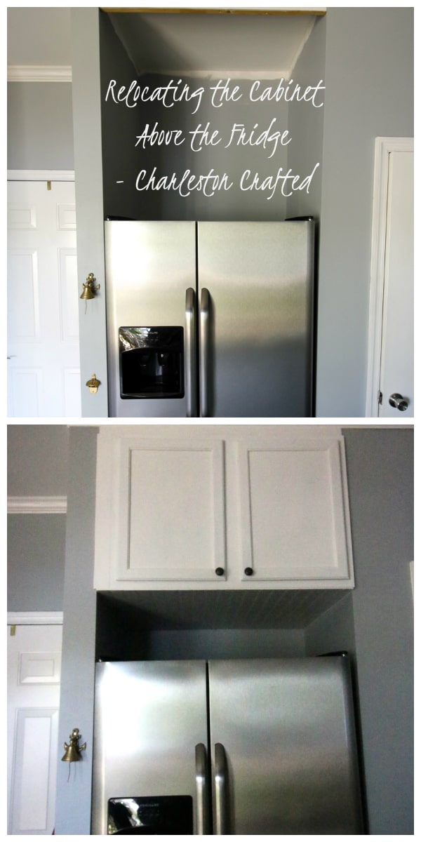 Relocating The Cabinet Above Fridge, How To Install Kitchen Cabinets Over Fridge