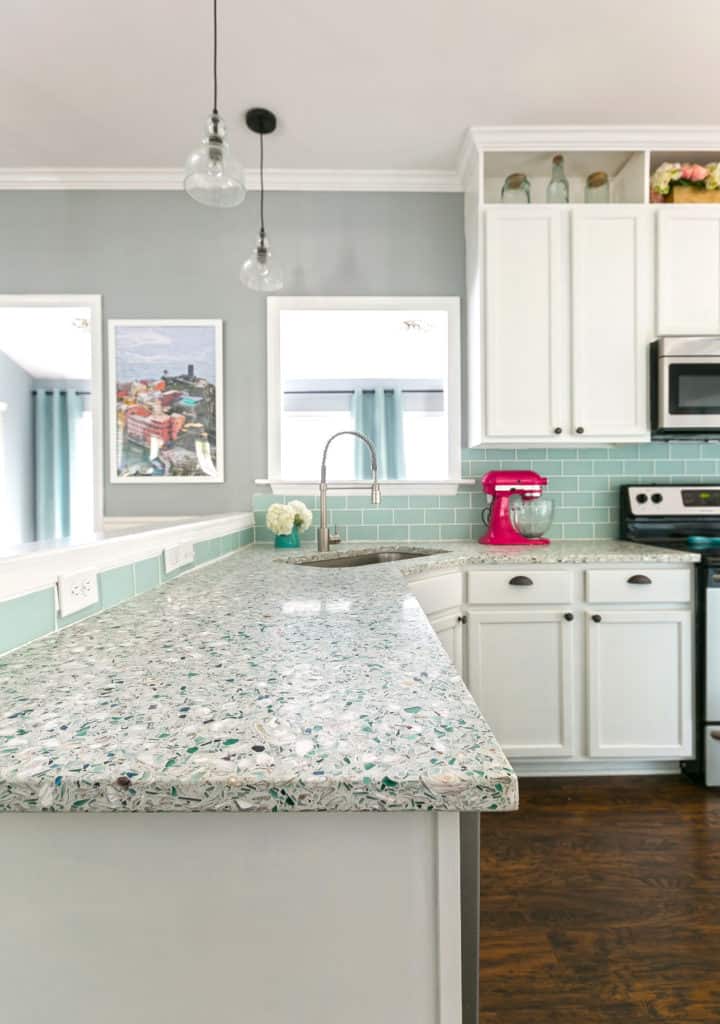 How We Like Our Recycled Glass Oyster Shell Eco Counter Tops 6