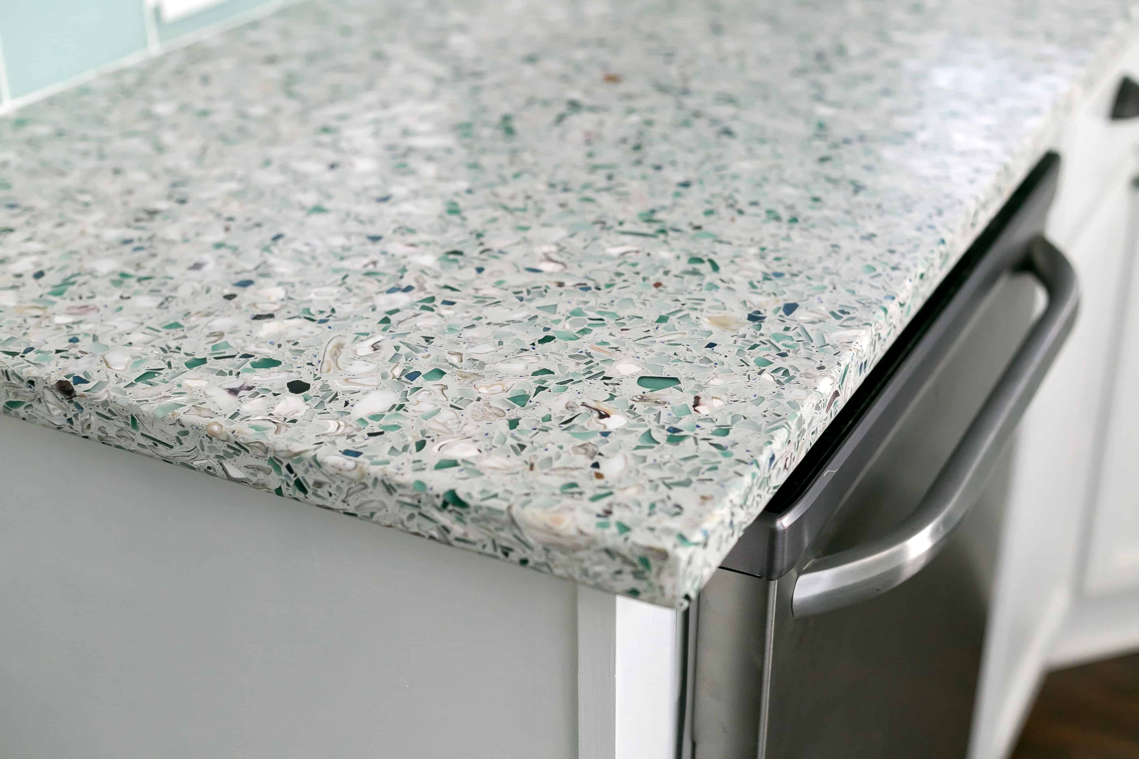 How We Like Our Recycled Glass Oyster Shell Eco Counter Tops 6