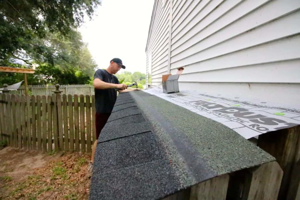 How to DIY Shingle a Wood Shed Roof - Charleston Crafted