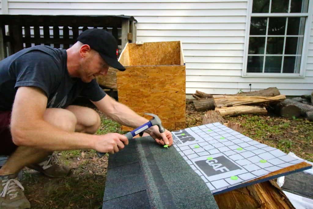 How to DIY Shingle a Wood Shed Roof - Charleston Crafted