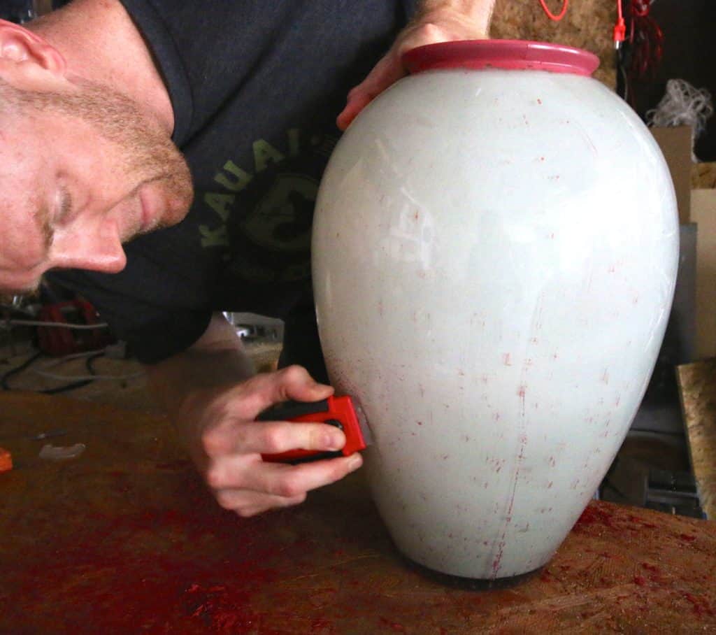 Thrift Games: Upcycling a Vase & Chips and Salsa Tray into a Porch Side Table - Charleston Crafted