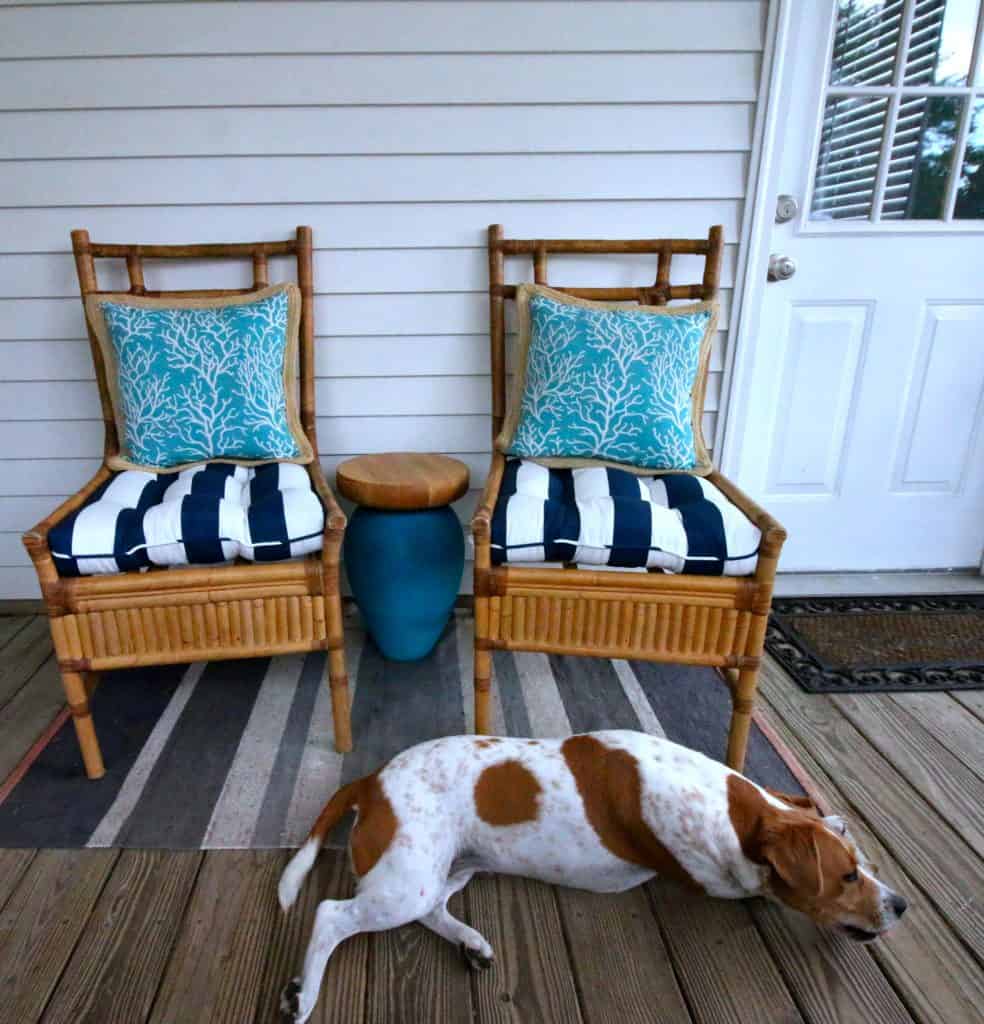 Thrift Games: Upcycling a Vase & Chips and Salsa Tray into a Porch Side Table - Charleston Crafted