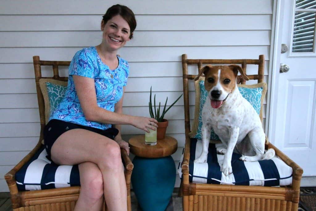 Thrift Games: Upcycling a Vase & Chips and Salsa Tray into a Porch Side Table - Charleston Crafted