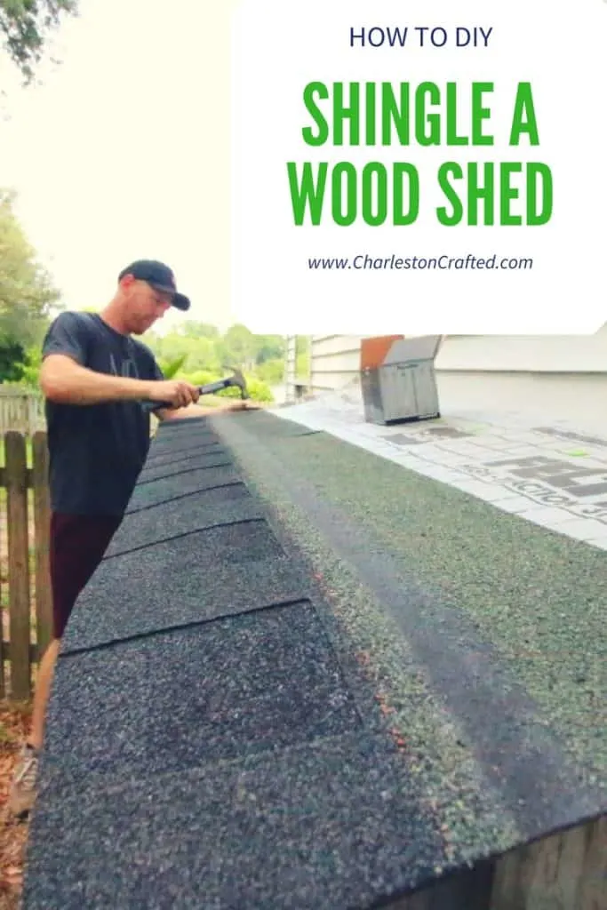 How to DIY Shingle a Wood Shed Roof - Charleston Crafted