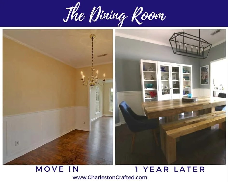 room at move in and one year later - Charleston Crafted