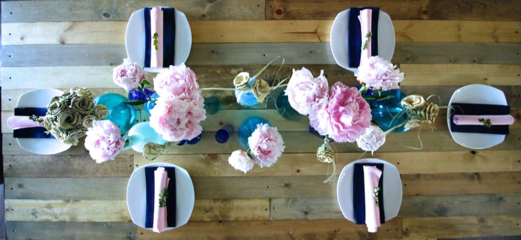 A Pink Peony & Seaglass Summer Tablescape - Charleston Crafted