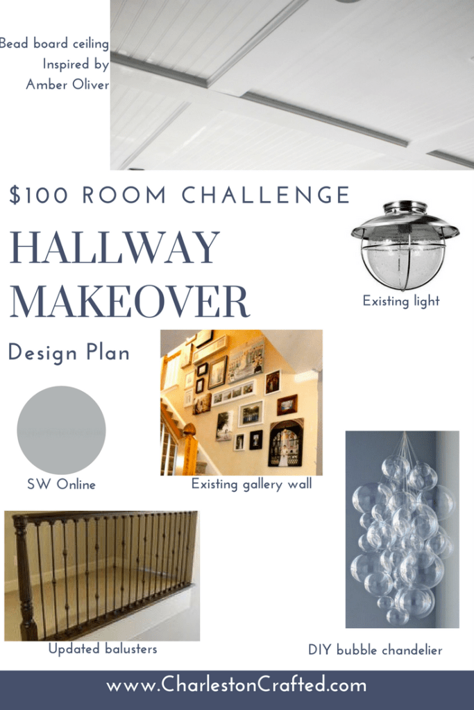 $100 Challenge: Hallway Makeover Design Plan via Charleston Crafted