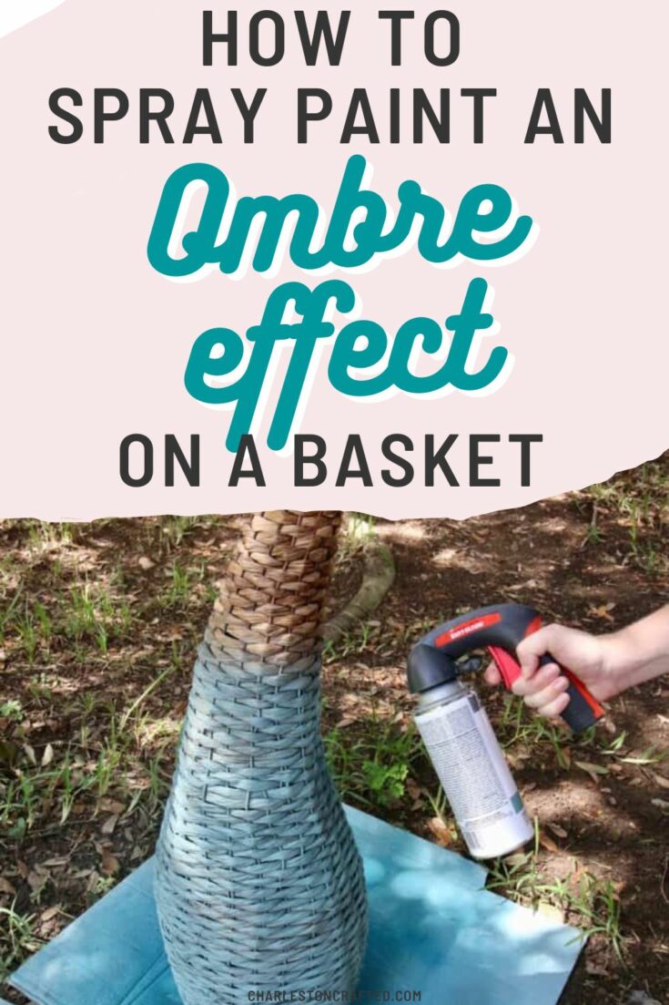 how to spray paint an ombre effect on a basket