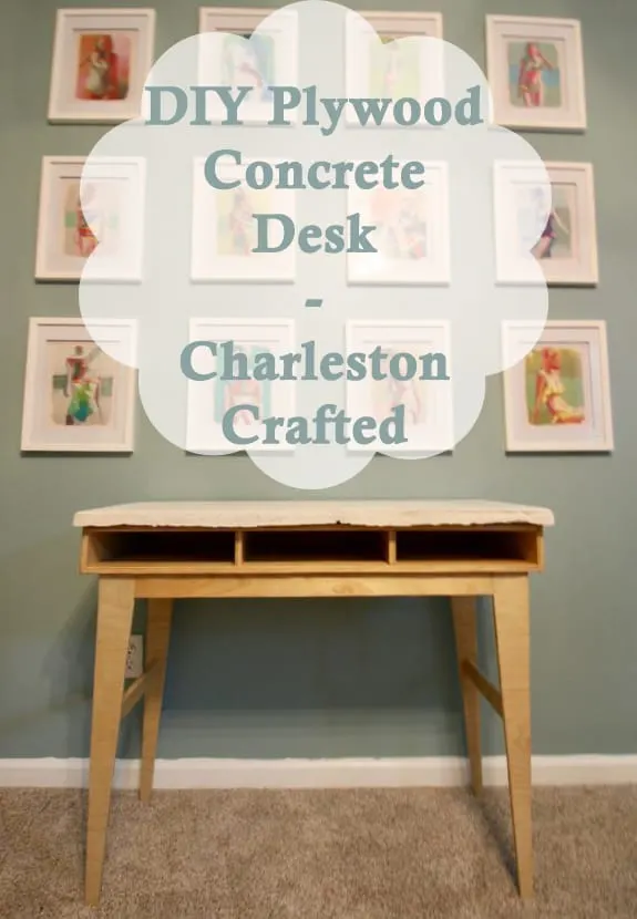 DIY Plywood Concrete Desk - Charleston Crafted