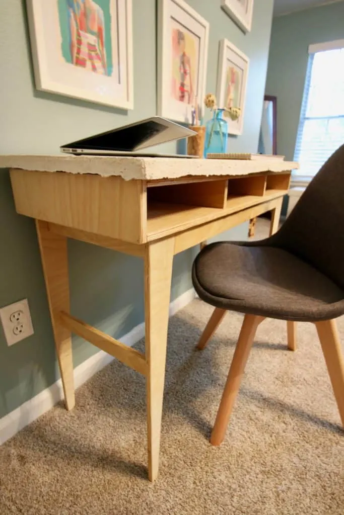 DIY Plywood Concrete Desk - Charleston Crafted