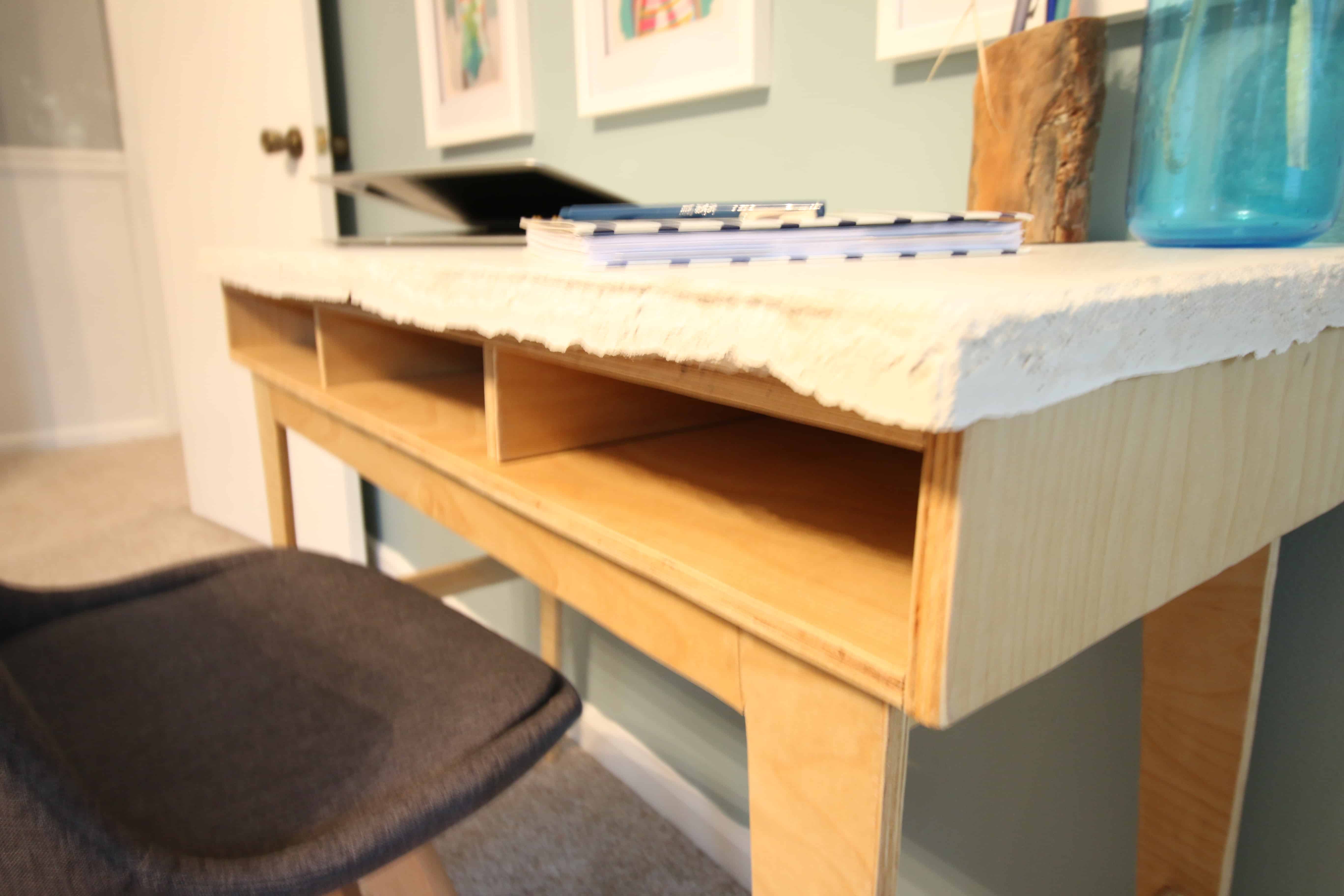 DIY Plywood Concrete Desk
