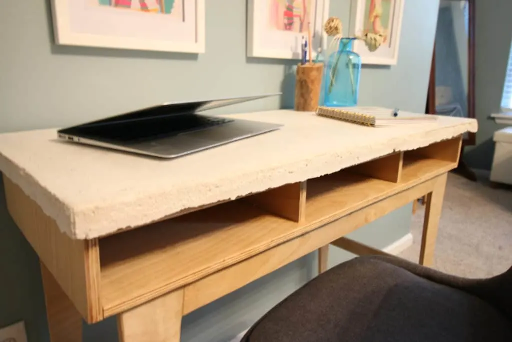 DIY Plywood Concrete Desk - Charleston Crafted