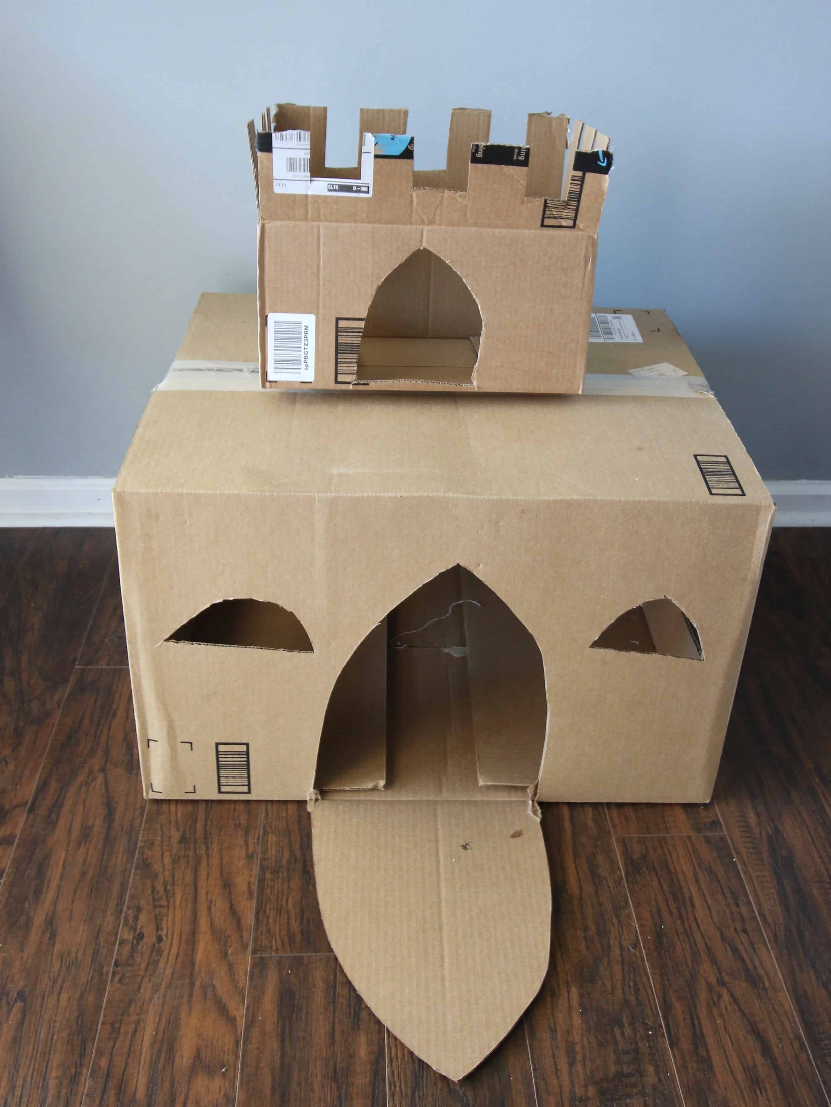 How to Build a DIY Cardboard Cat Castle via Charleston Crafted