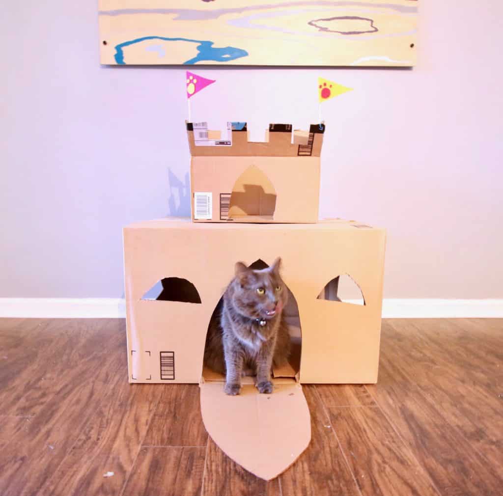 How to Build a DIY Cardboard Cat Castle via Charleston Crafted