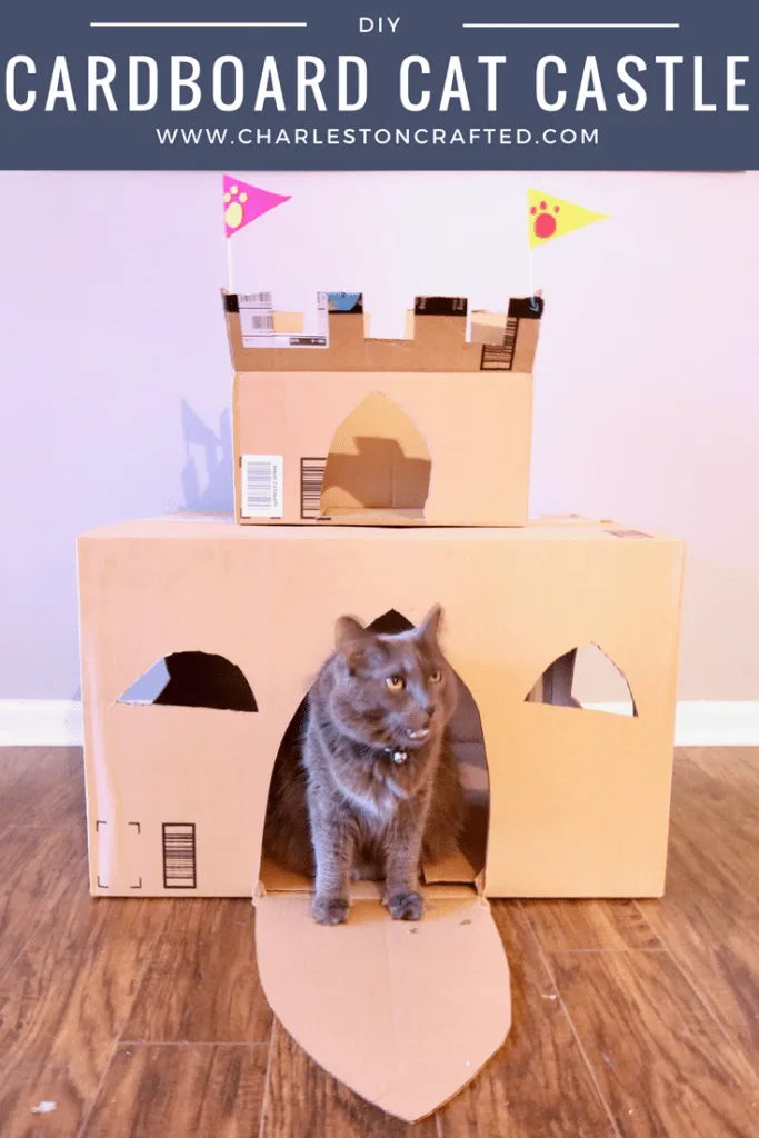 How to Build a DIY Cardboard Cat Castle via Charleston Crafted